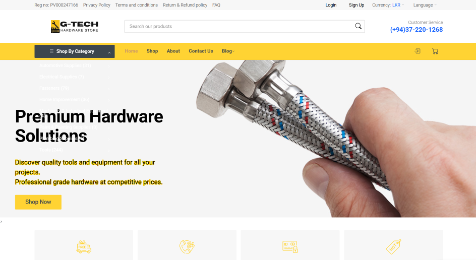 G-TECH.lk — Hardware & Tools E-Commerce Platform